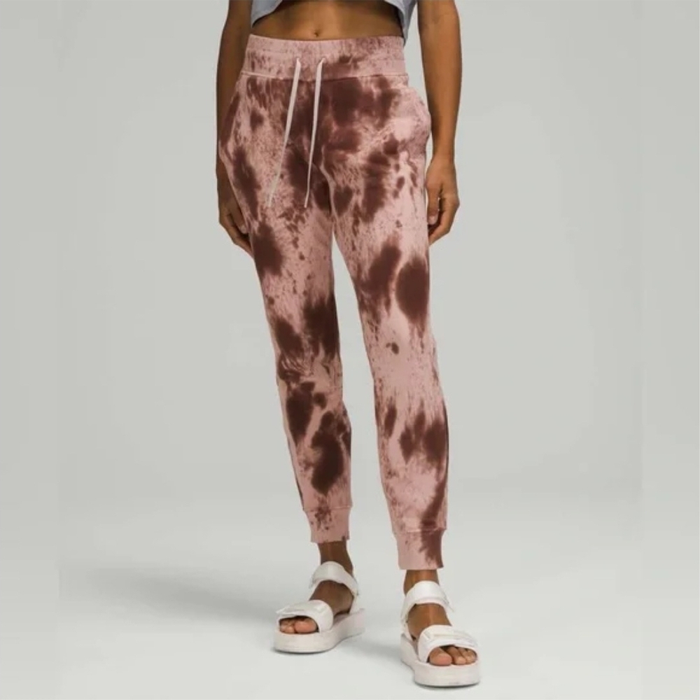 Lululemon Warm Down Joggers Marble Dye Silky French Press Size 6 Athletic